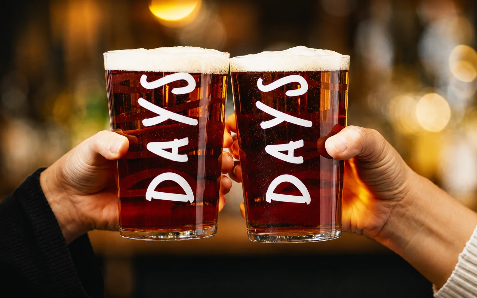 Home 23 Days Brewing alcohol-free beer cans being toasted