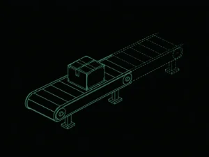 Home 28 Blueprint illustration of a parcel on a track that becomes unfinished ahead of it